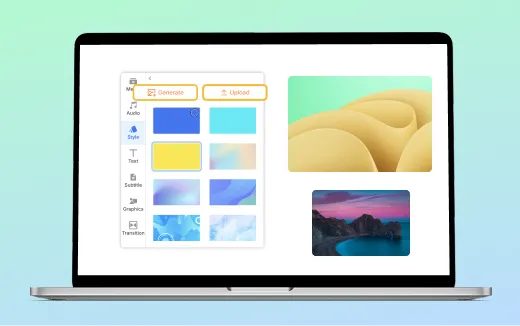 Visla feature: add AI-generated wallpaper backgrounds directly into any video project